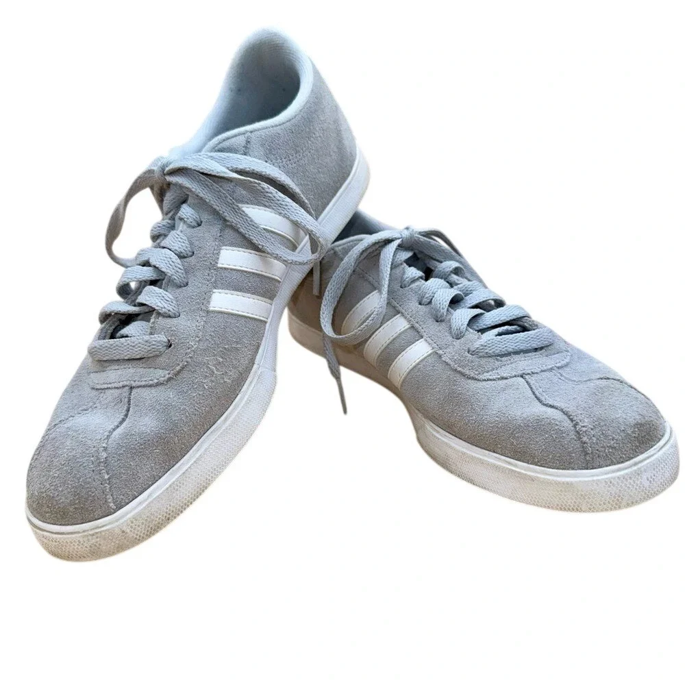 Adidas Courtset Gray and White Suede‎ Sneakers, Women's 9, EUC